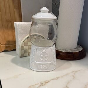 Target NWT White Ceramic Gumball Canister